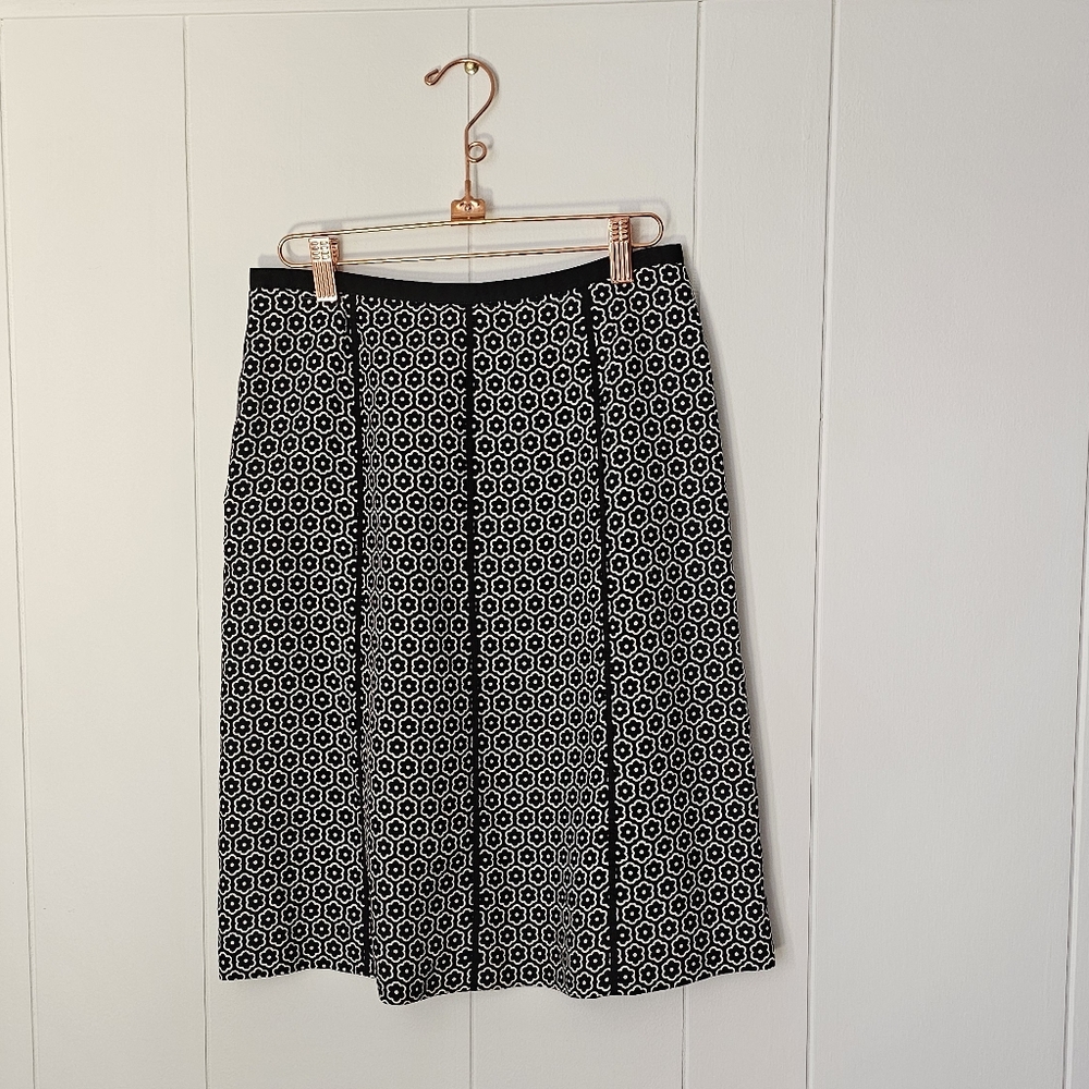 Vintage Ann Taylor Silk Skirt Daisy Print A Line